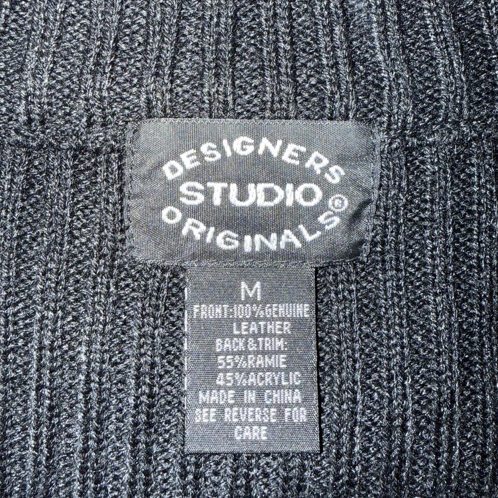Vintage Artisan Leather Suede Patchwork Vest Boho 90s Zip Designer Studio M - Picture 7 of 9